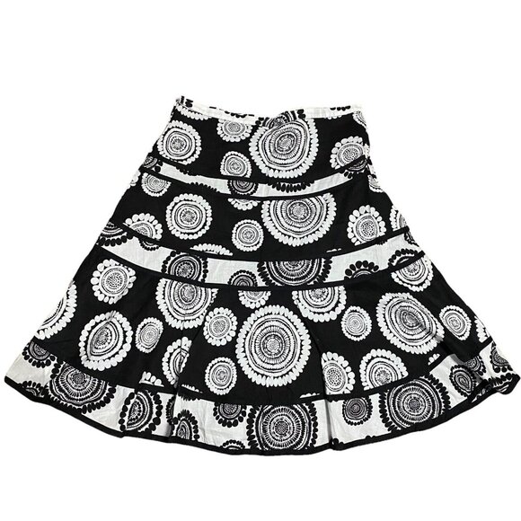 BCBG Max Azria Women’s Skirt Black & White A-Line Geometric Size 6 - Picture 1 of 8